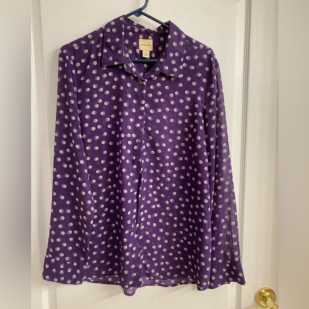 G H Bass, XL, long sleeve button down top